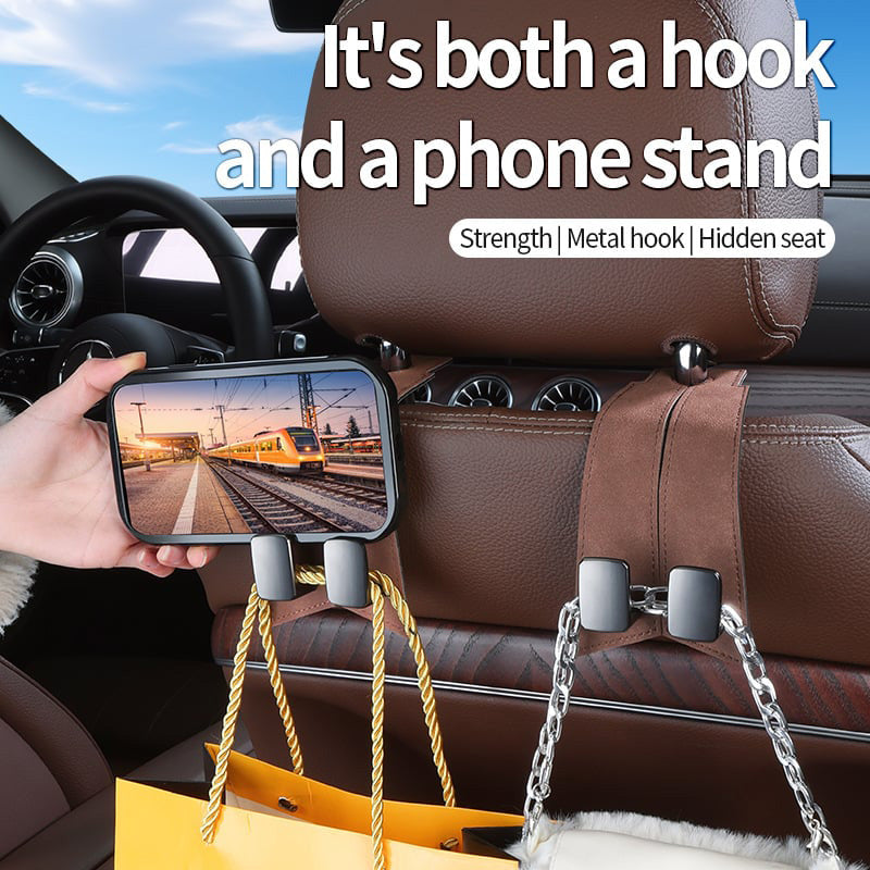 Multi-function Suspension Double Hooks for Car Seat Back